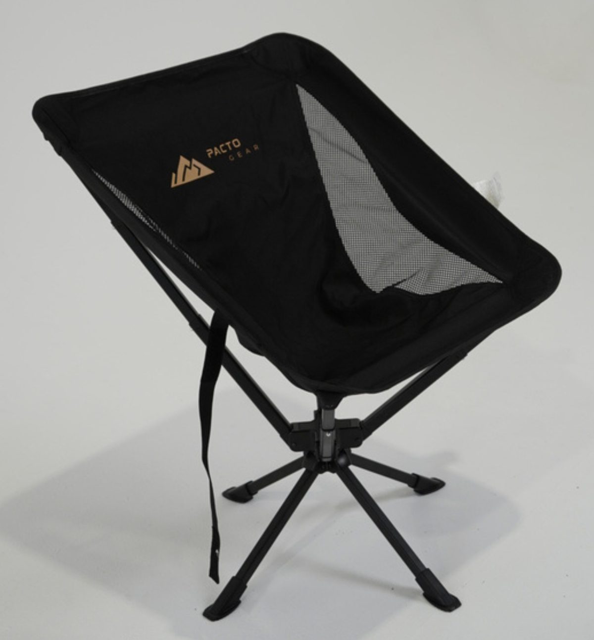 The Pacto chair in black, standing on its five-point swivel base